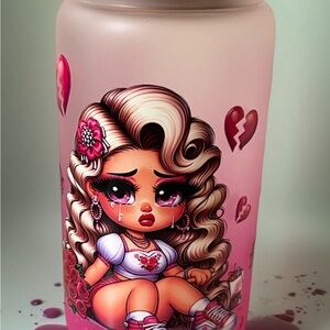 Cute Pink Crying Doll Tumbler